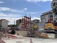 Construction of line 15's station at Villejuif–Louis Aragon