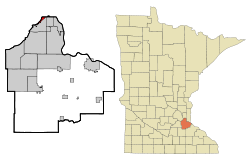 Location of the city of Lilydale within Dakota County, Minnesota