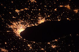 Green Bay (right) to Indianapolis (far lower left)