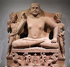 Kanishka I: "Kimbell seated Buddha", with inscription "Year 4 of Kanishka" (131 CE).[84][85]. Another similar statue has "Year 32 of Kanishka".[86]