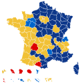 Flertall i første valgomgang etter departement: ﻿Emmanuel Macron ﻿Marine Le Pen ﻿François Fillon ﻿Jean-Luc Mélenchon