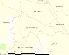 Mapa obce Montégut-Savès