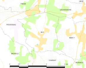 Poziția localității Alix