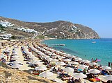 Het strand van Mykonos