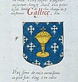 Escudo del reino de Galicia en el armorial de Jean Robin. Año 1639.