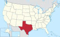 Location map of Texas.