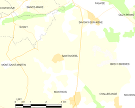 Mapa obce Saint-Morel