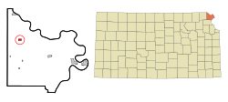 Location within Doniphan County and Kansas