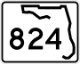 State Road 824 marker