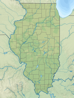 Location of Lake Bracken in Illinois, USA.