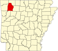 Map of Arkansas highlighting Madison County