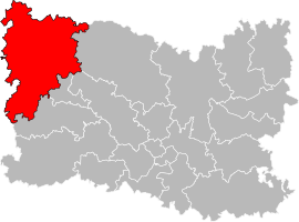 Situation of the canton of Grandvilliers in the department of Oise