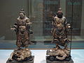 (Two of four) Wooden Japanese Buddhist guardians (lokapala), Kamakura period