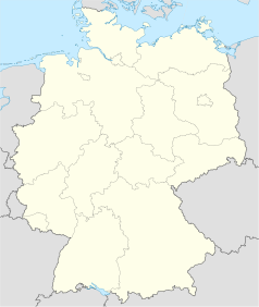 Mapa konturowa Niemiec, po prawej nieco u góry znajduje się punkt z opisem „Berlin”