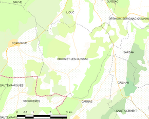 Poziția localității Brouzet-lès-Quissac