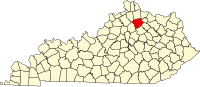 Map of Kentaki highlighting Harrison County