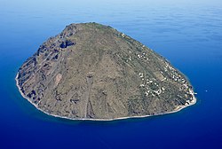 Aerial view of Alicudi from the south