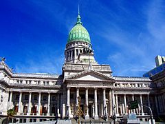 O Palácio do Congresso, em Buenos Aires, Argentina.