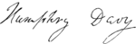 Humphry Davy – podpis
