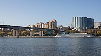 Don River embankment and Old Voroshilovsky Bridge