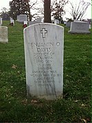 Davis's gravestone at Arlington National Cemetery