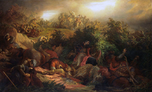 Slaget ved Mohács 1526, anakronistisk maleri af Bertalan Székely