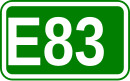 Zeichen der Europastraße 83