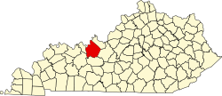 Breckinridge County na mapě Kentucky