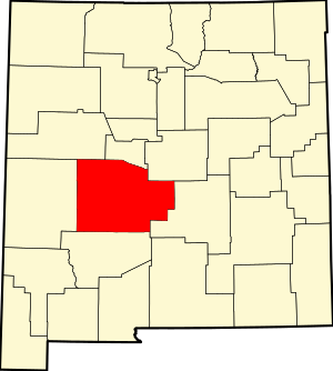 Map of New Mexico highlighting Socorro County