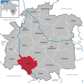 Kaart van Alfeld (Leine)