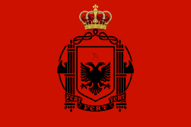 Flag of Albania (1939-1943; crowned).svg