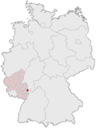 Lage der kreisfreien Stadt Ludwigshafen am Rhein in Deutschland