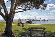 Looking north to the jetty and Lake Victoria