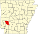 Map of Arkansas highlighting Pike County