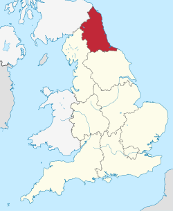 Местоположение на Североизточна Англия в Англия