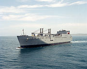 USNS Watson (T-AKR 310); Entrée en service en 1998, il est un des plus grand cargos du MSC avec ses 290 mètres de long et ses 64 000 tonnes.