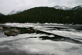 Spring melt at Bear Lake in Rocky Mountain National Park
