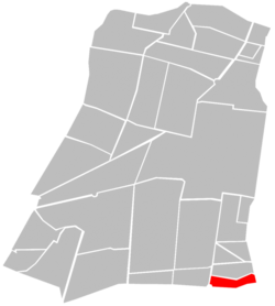 Location of Colonia Asturias (in red) within Cuauhtémoc borough