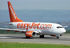 easyJet Boeing 737-700 waiting for take off