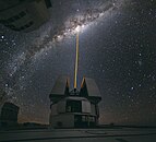 A group of astronomers were observing the centre of the Milky Way using the laser guide star facility at Yepun.