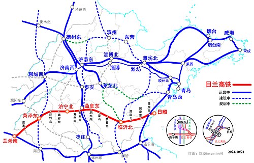 新建鲁南高速铁路路线图