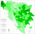 Удео Муслимана у Босни и Херцеговини по општинама 1981. године