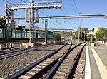 Start of Vatican Railway at Rome St Peters, with parallel footpath to Vatican, looking north