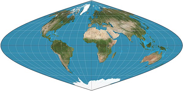 Sinusoidal projection, by Strebe