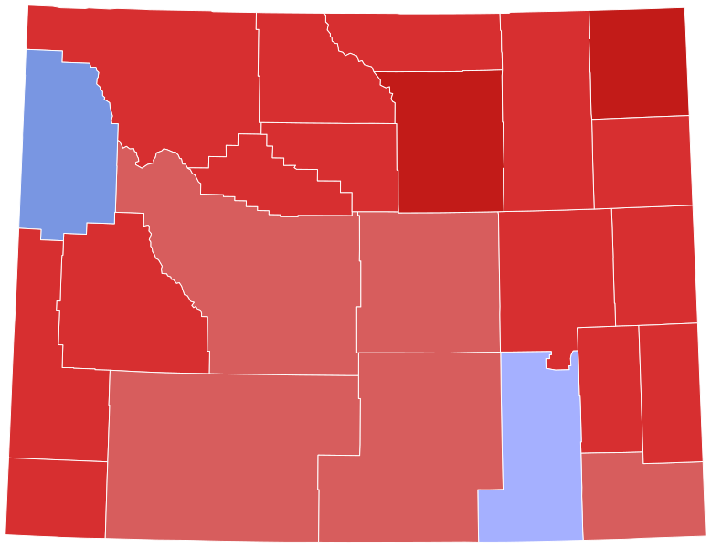 File:2018 Wyoming gubernatorial election results map by county.svg