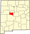 State map highlighting Valencia County