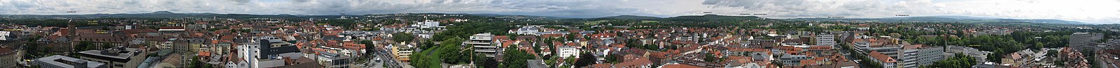 Panoramansicht vom Bayreuther Neuen Rathaus