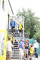 Spelers maken zich op voor een training in - toen nog - Seacon Stadion - De Koel -.