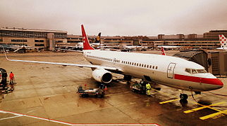 Boeing 737-800 fra PrivatAir på Frankfurt internasjonale lufthavn.