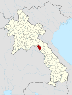 Location of Pakkading district in Laos